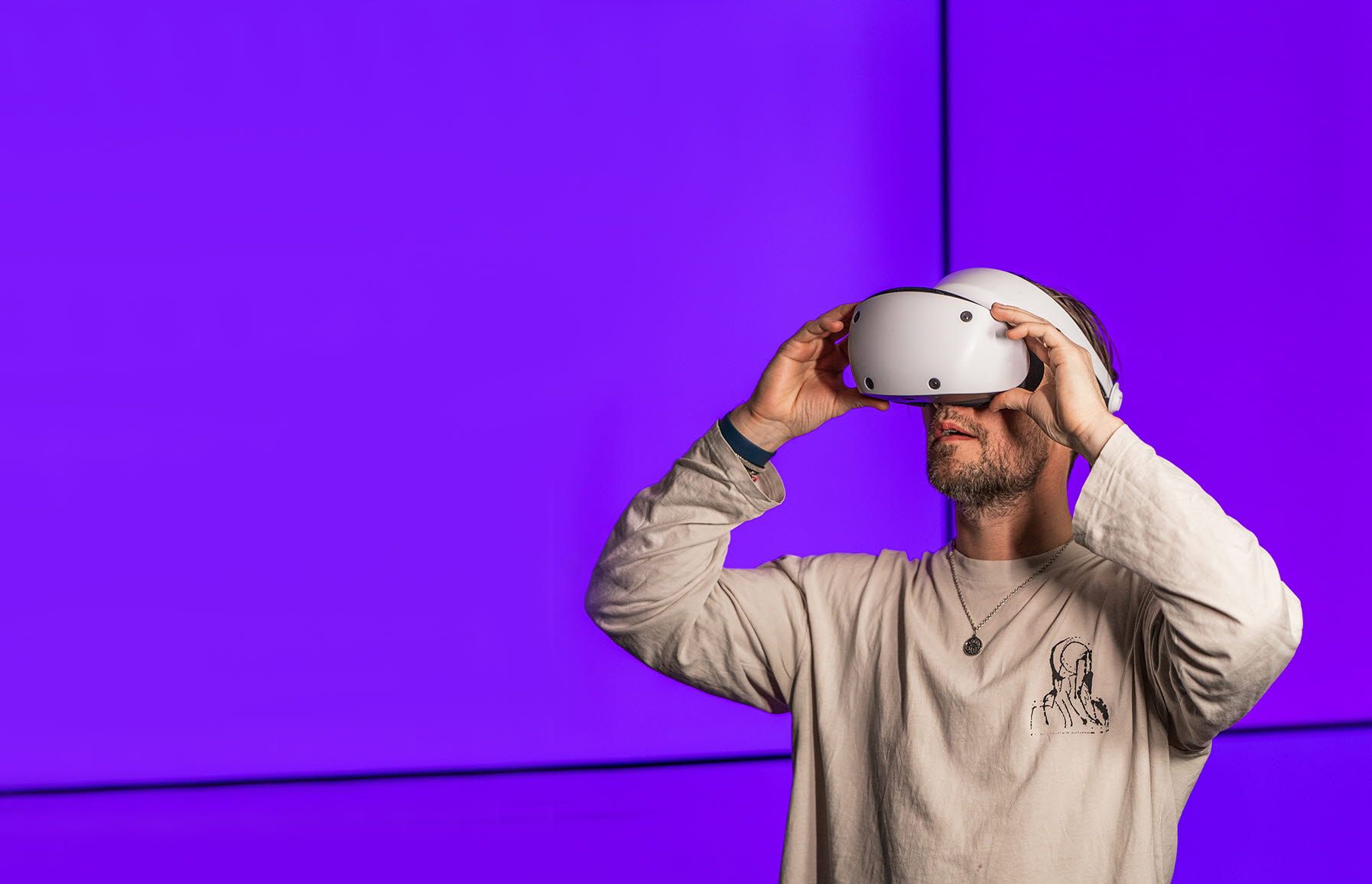 Man wearing a VR headset 