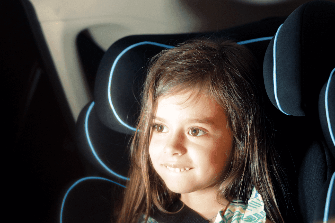 Girl in a car seat