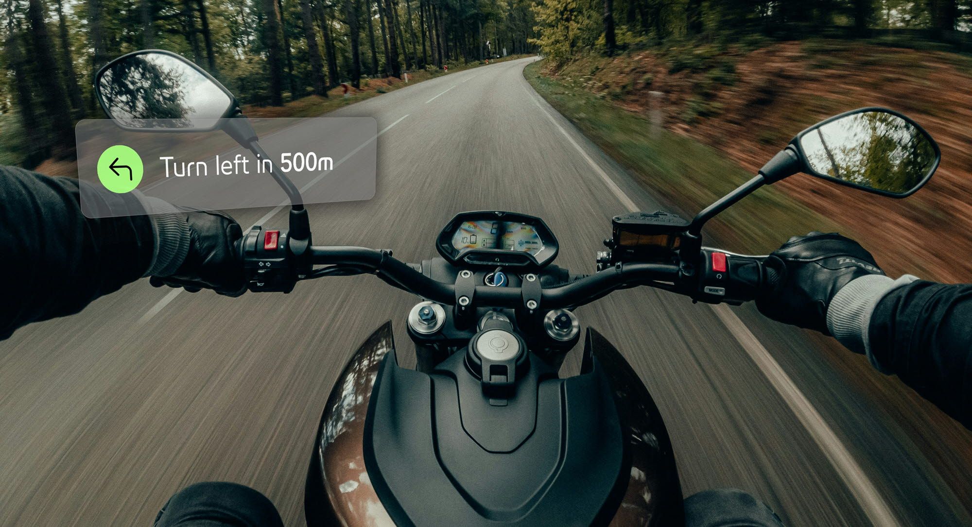 Augmented reality view on motorcycle
