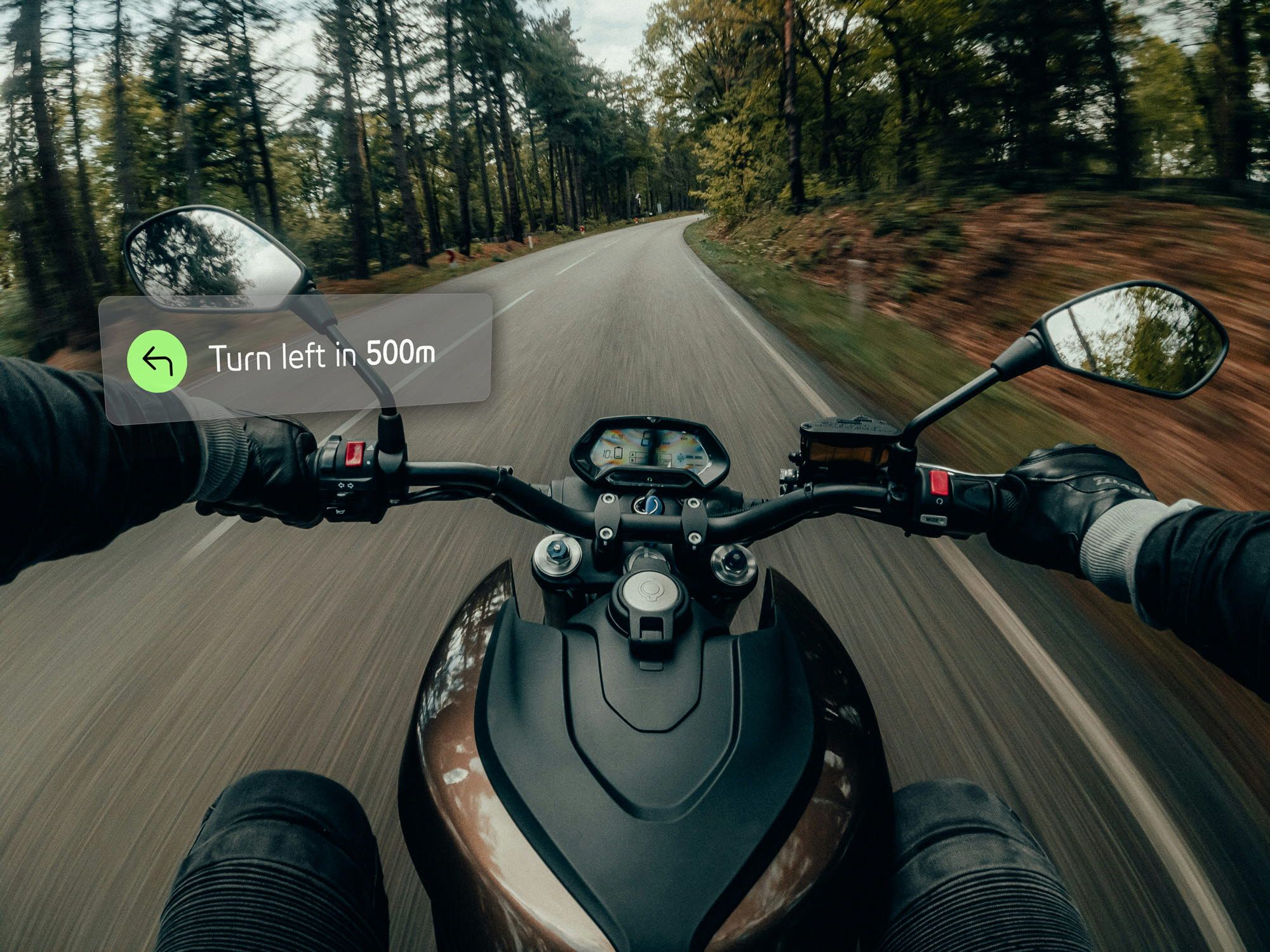 Augmented reality view on motorcycle