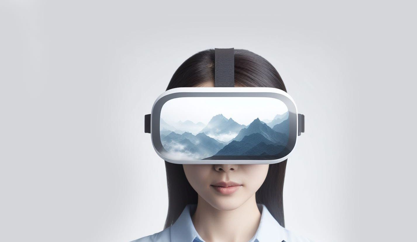 Woman with a VR headset